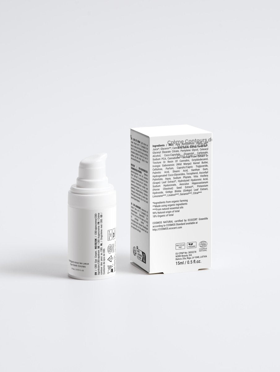 Crème anti - cernes, Peau noire • 1% CBD + 🥭 sauvage + Aloe Vera + Ginkgo - B.